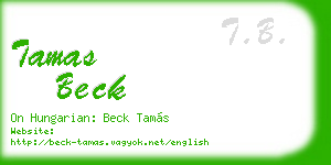 tamas beck business card
